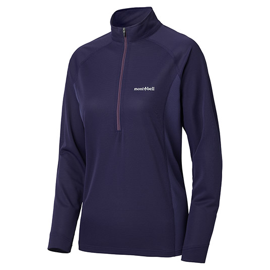 US クールロングスリーブ ジップシャツ Women's パープル