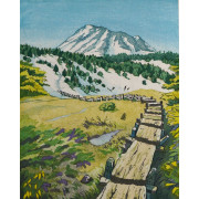 山の木版画　裏燧　熊沢田代